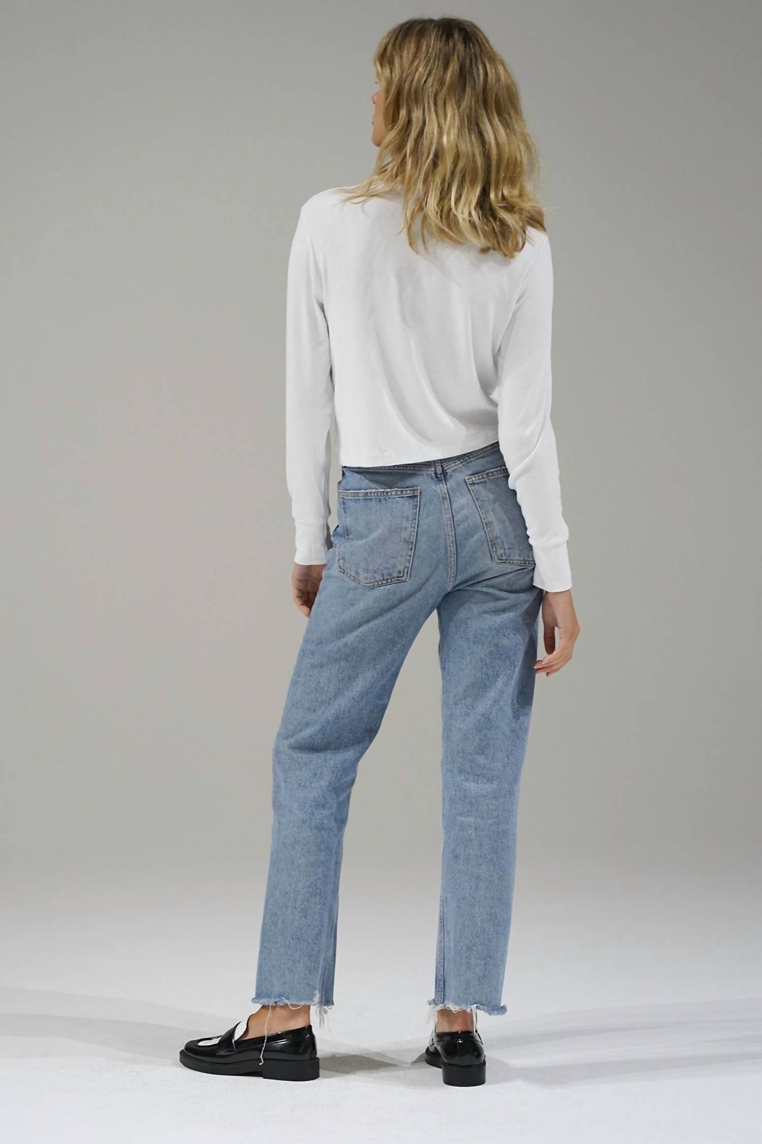 Lna - Long Sleeve Ribbed Crewneck Top