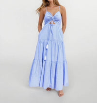 NIBI MTK Nadia Tier Dress in blue - women's dress
