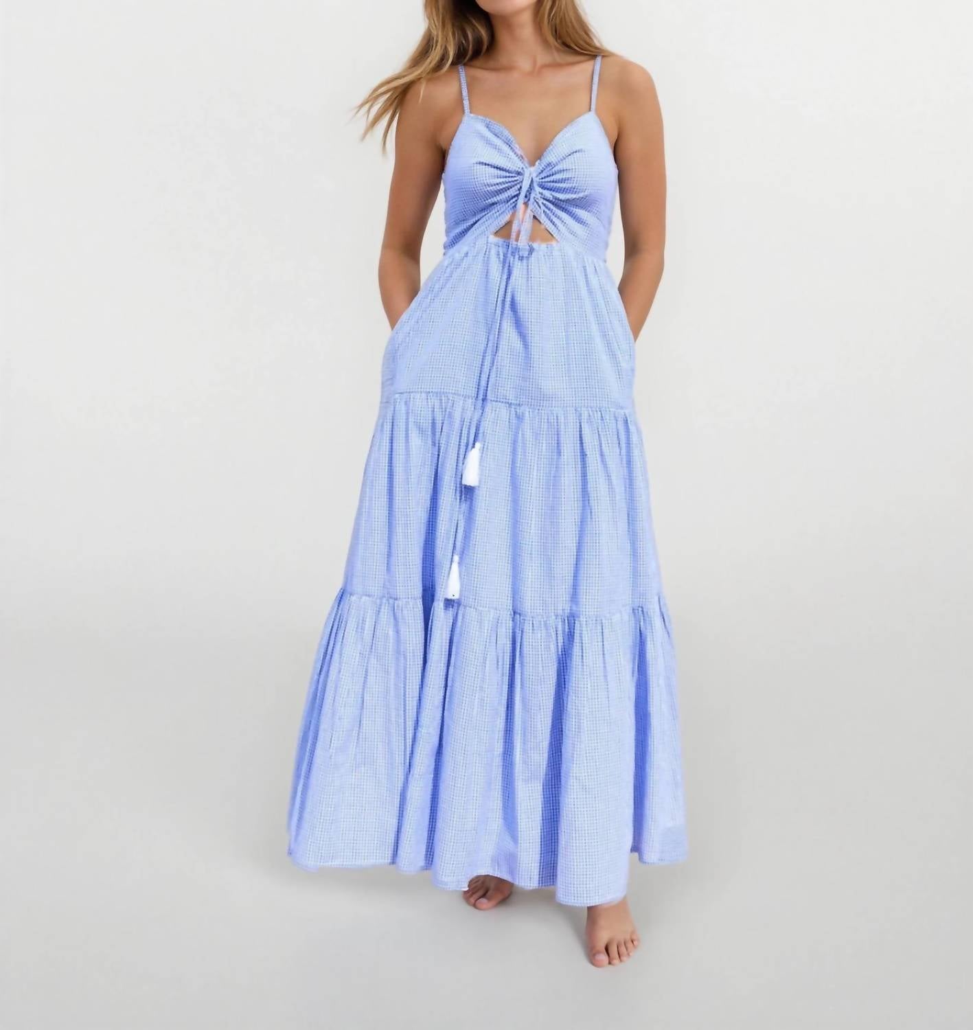 NIBI MTK Nadia Tier Dress in blue - women's dress