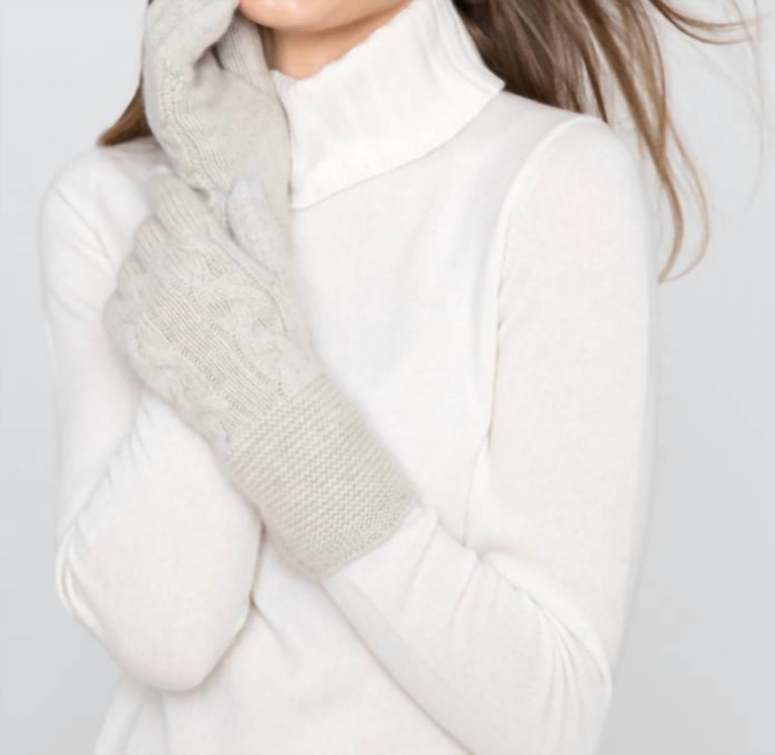 Kinross Women's Luxe Cable Gloves in agate - women's accessory