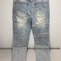 Laurenelle Men's Logo Stripe Tapered Jeans in blue - men's jeans - detail view