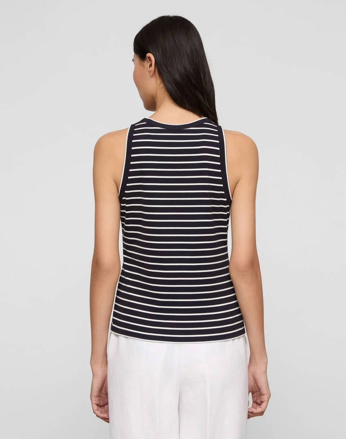 Lafayette 148 - Striped Cotton Rib Racerback Tank Top