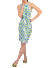 GRETCHEN SCOTT Women's Bougie Dress in whiteblue green - women's dress