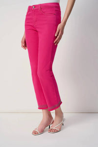 Joseph Ribkoff - Embellished Fringe Cuff Cropped Jeans