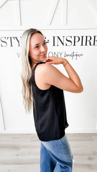 Naked Zebra - Ellie V-neck Tank With Accent Straps