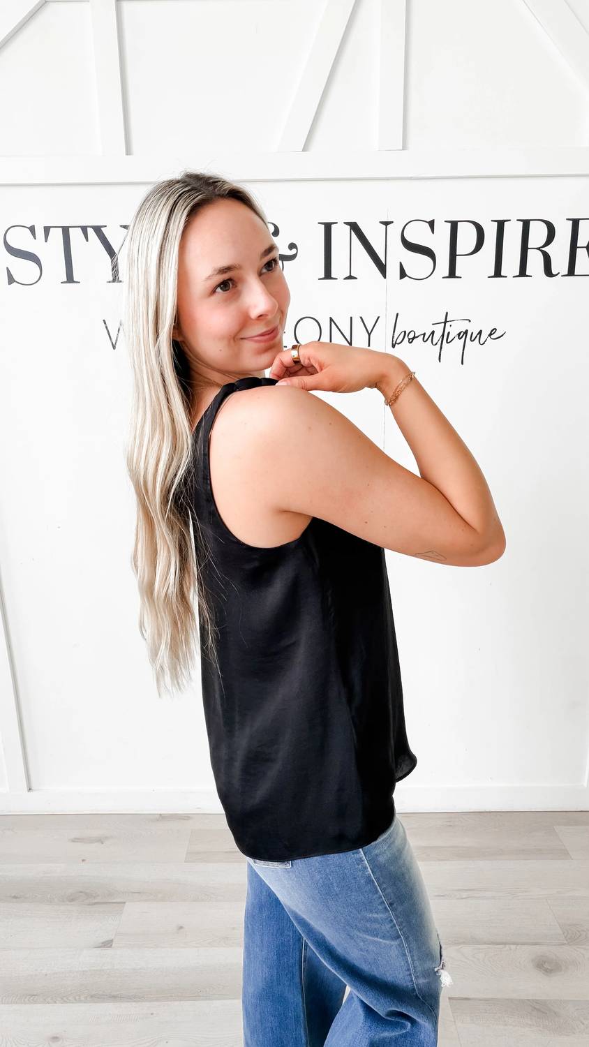 Naked Zebra - Ellie V-neck Tank With Accent Straps