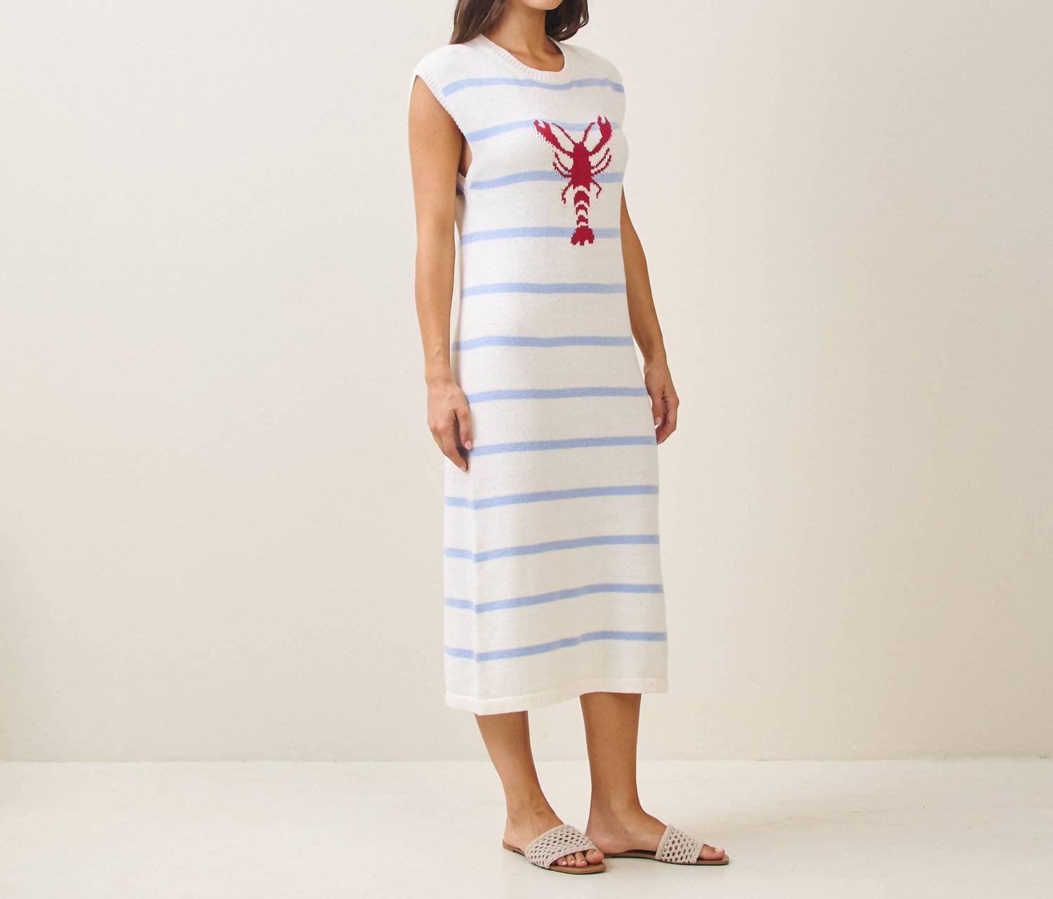 Able - Striped Lobster Sweater Midi Dress