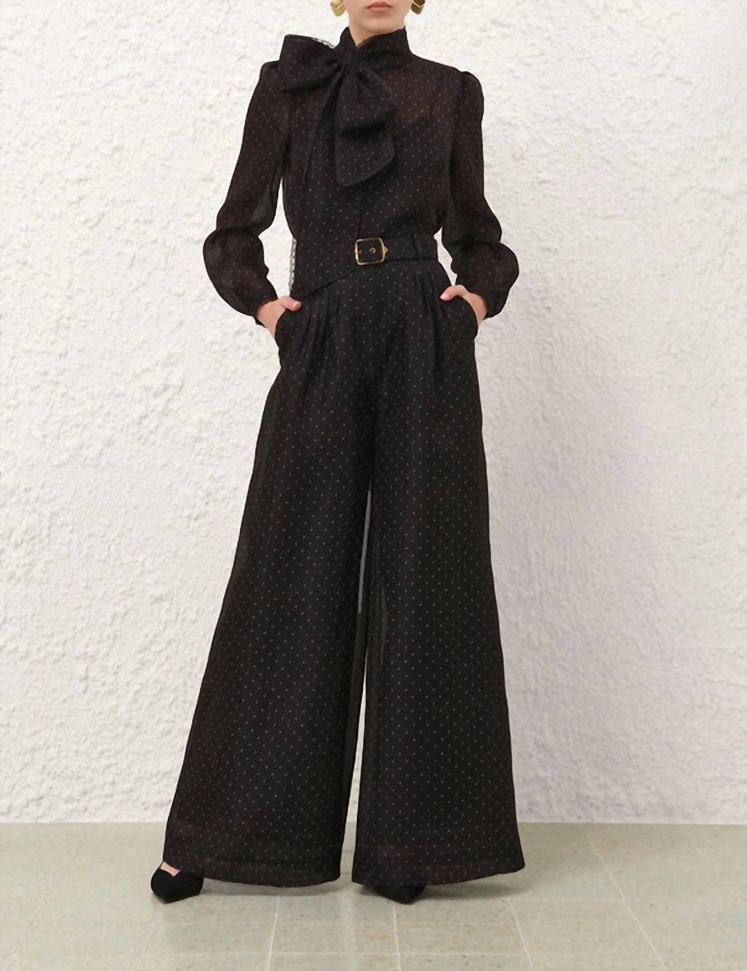 Zimmermann Women's Dream Wide Leg Pant in black - women's pants