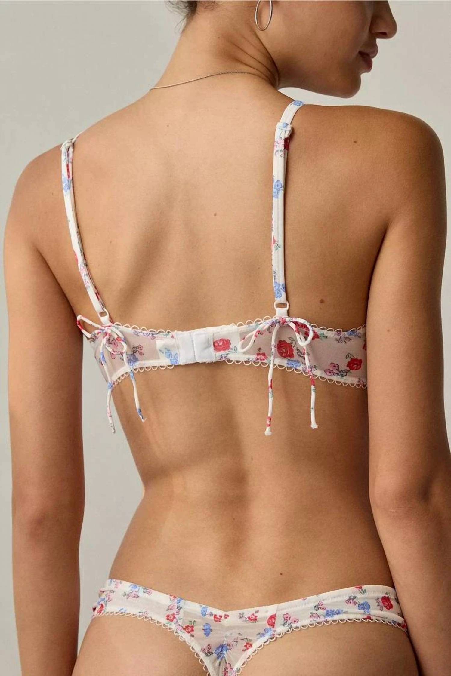 for Love & Lemons Lottie Underwire Bra in red - women's intimate - detail view