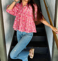 Meet Me In Santorini - Rosy Breeze Top