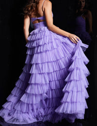 Jovani - High Waist A Line Skirt Gown