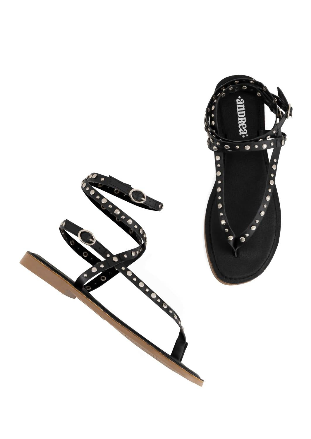 Andrea Women's Studded Sandal in black - women's sandal - alternate view