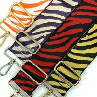 Cthru Women's Tiger Print Adjustable Crossbody Bag Purse Guitar Strap in purple white - women's item - alternate view