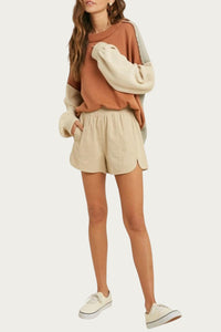 SLOUCHY COLORBLOCK KNIT SWEATER