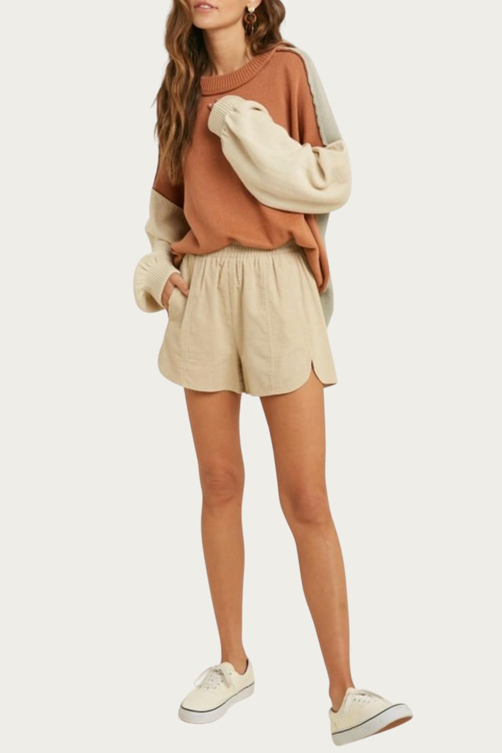 SLOUCHY COLORBLOCK KNIT SWEATER
