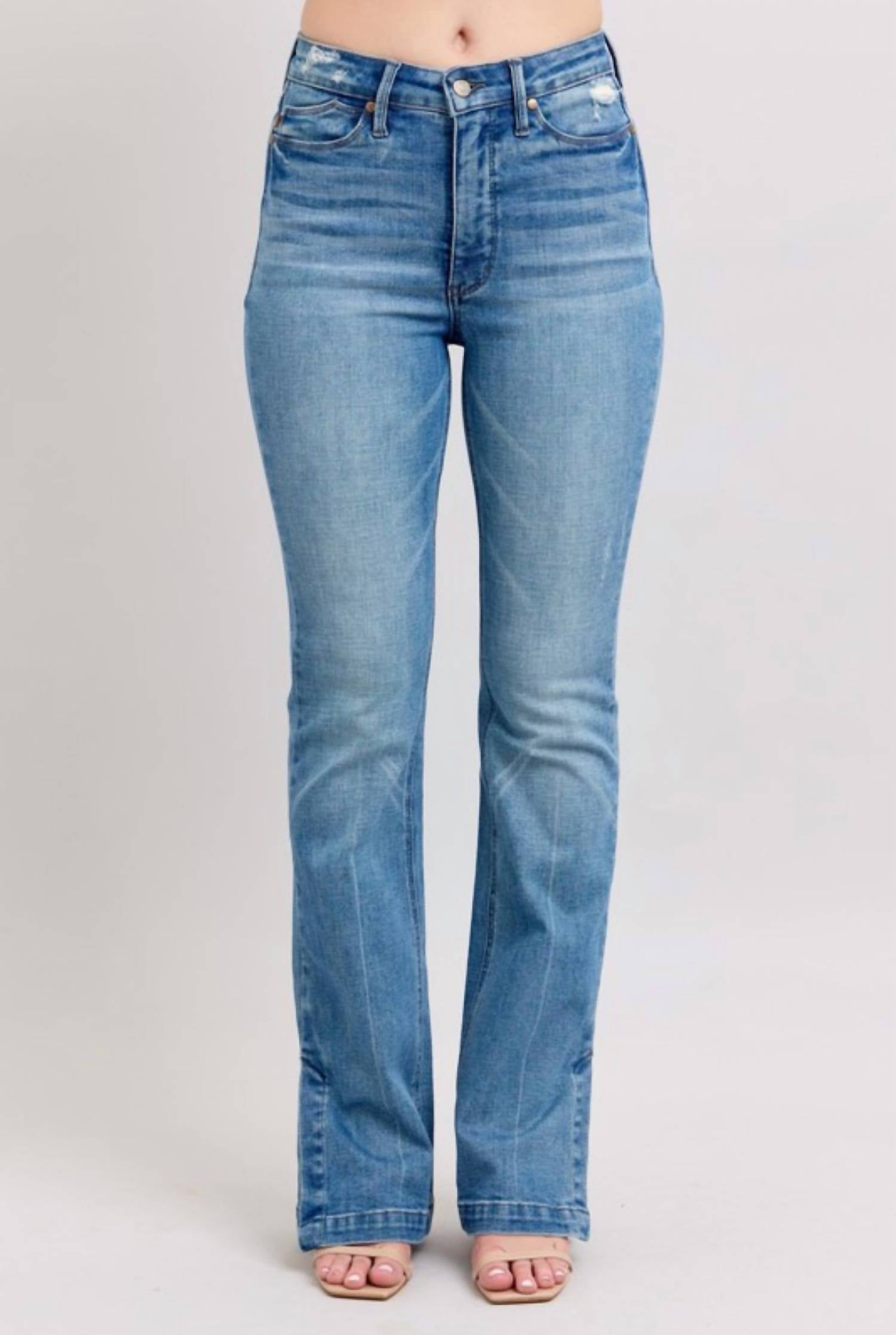 Judy Blue - Tummy Control Side Slit Slim Bootcut Jean