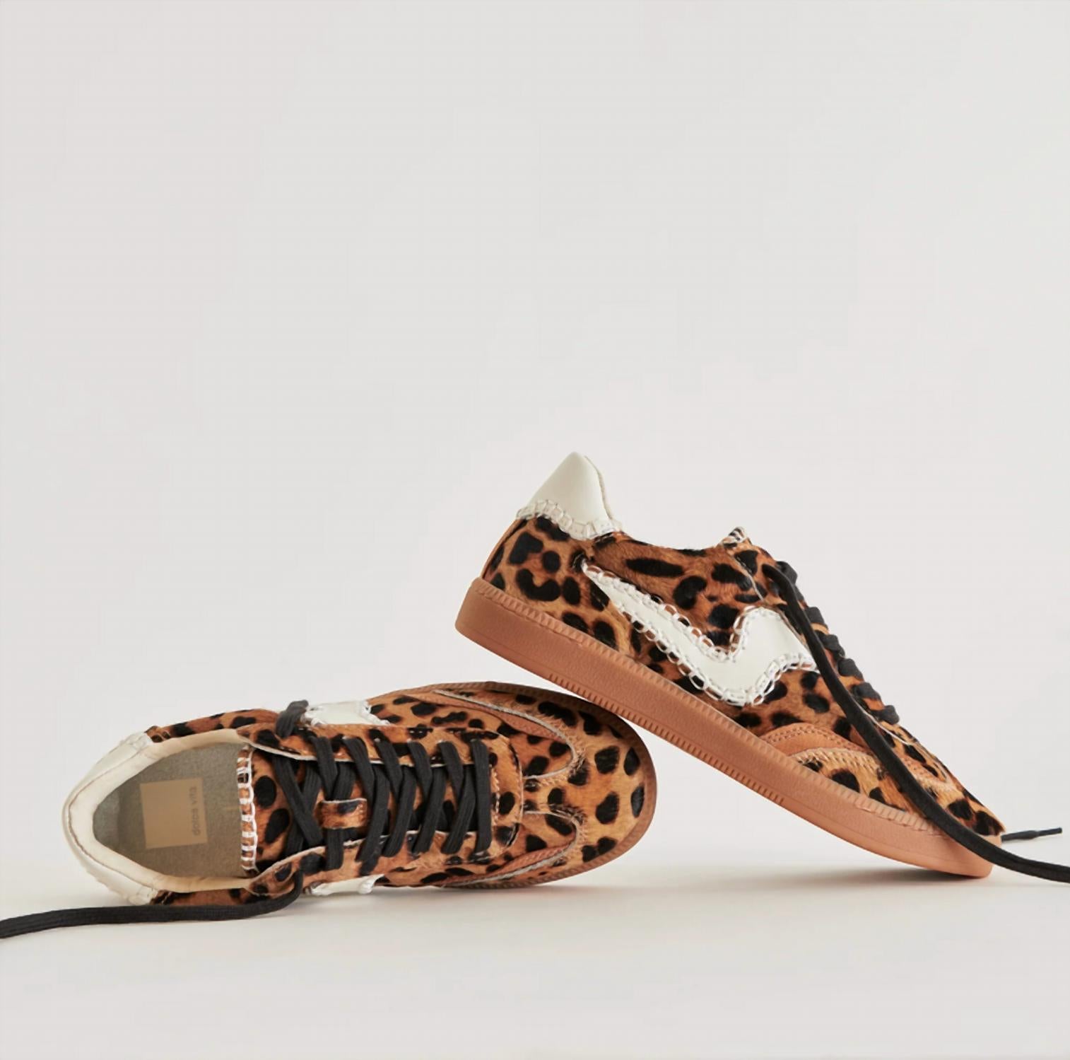 Dolce Vita Women's Notice Stitch Sneaker in dark leopard - women's sneaker - detail view
