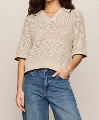 Z Supply - Denman Crochet Polo Sweater