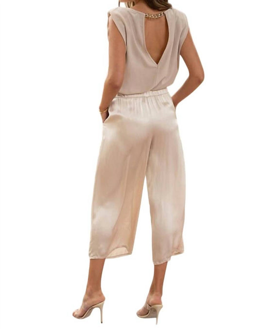 Venti6 - Chain Embellished Padded Shoulders Top