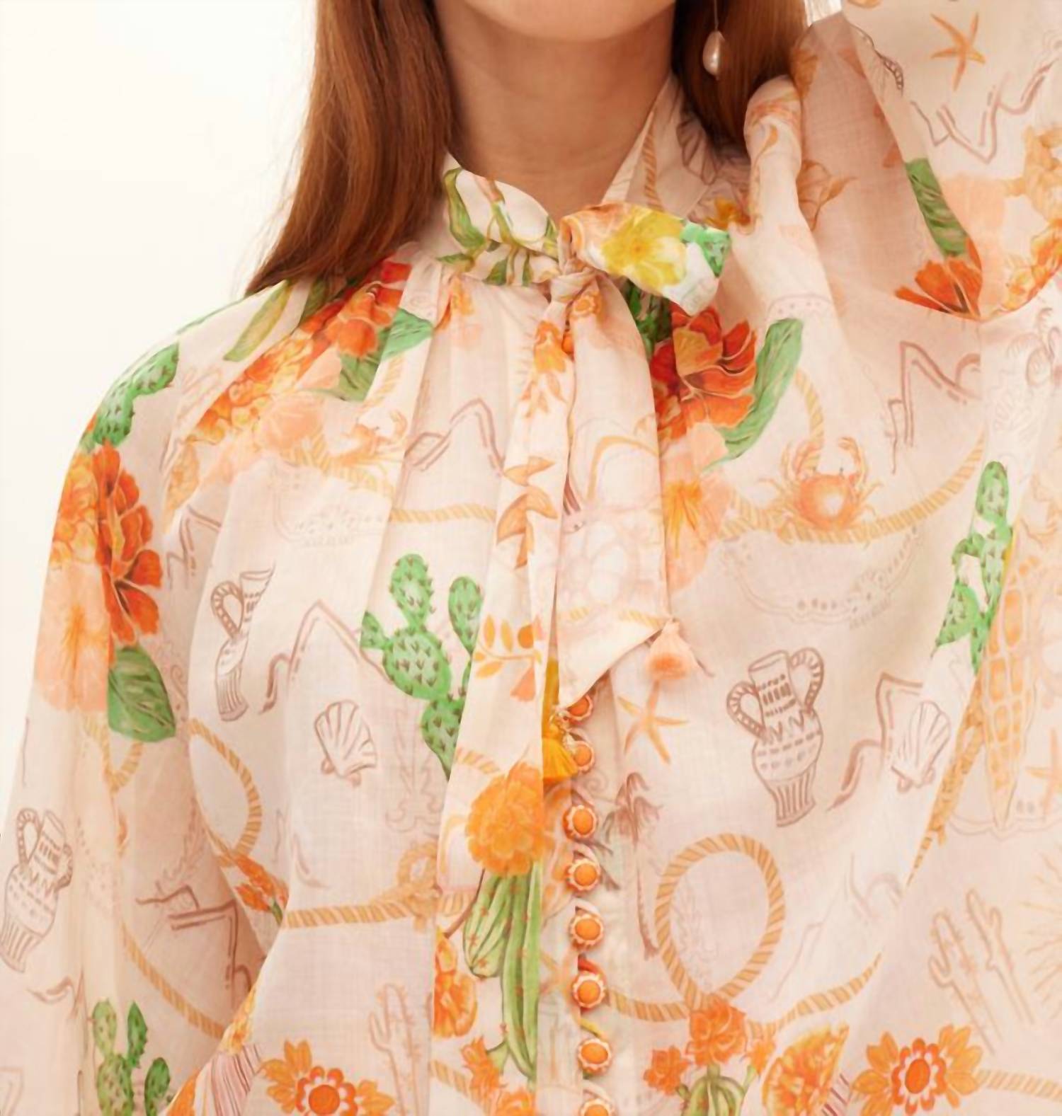 Kate Ford - Tacana Tie Buttoned Blouse