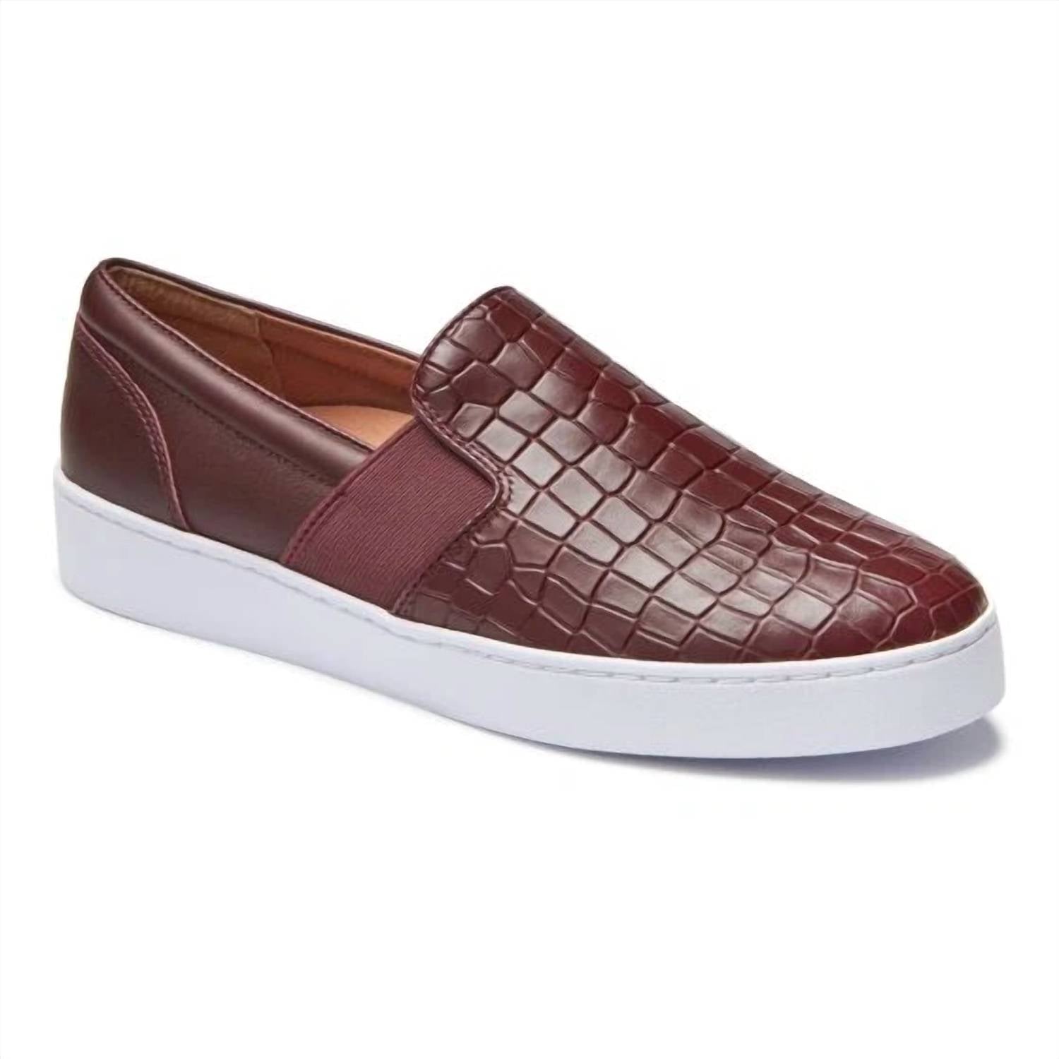 VIONIC Women's Splendid Demetra Slip On Sneakers in wine croc - women's flats