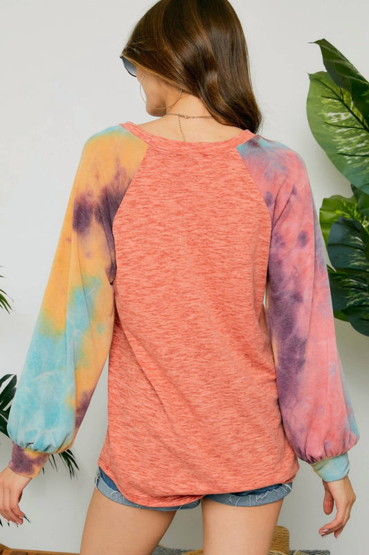 Raglan Sleeve Tie Dye Tunic