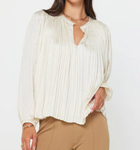 Current Air - Long Sleeve Pleated Blouse