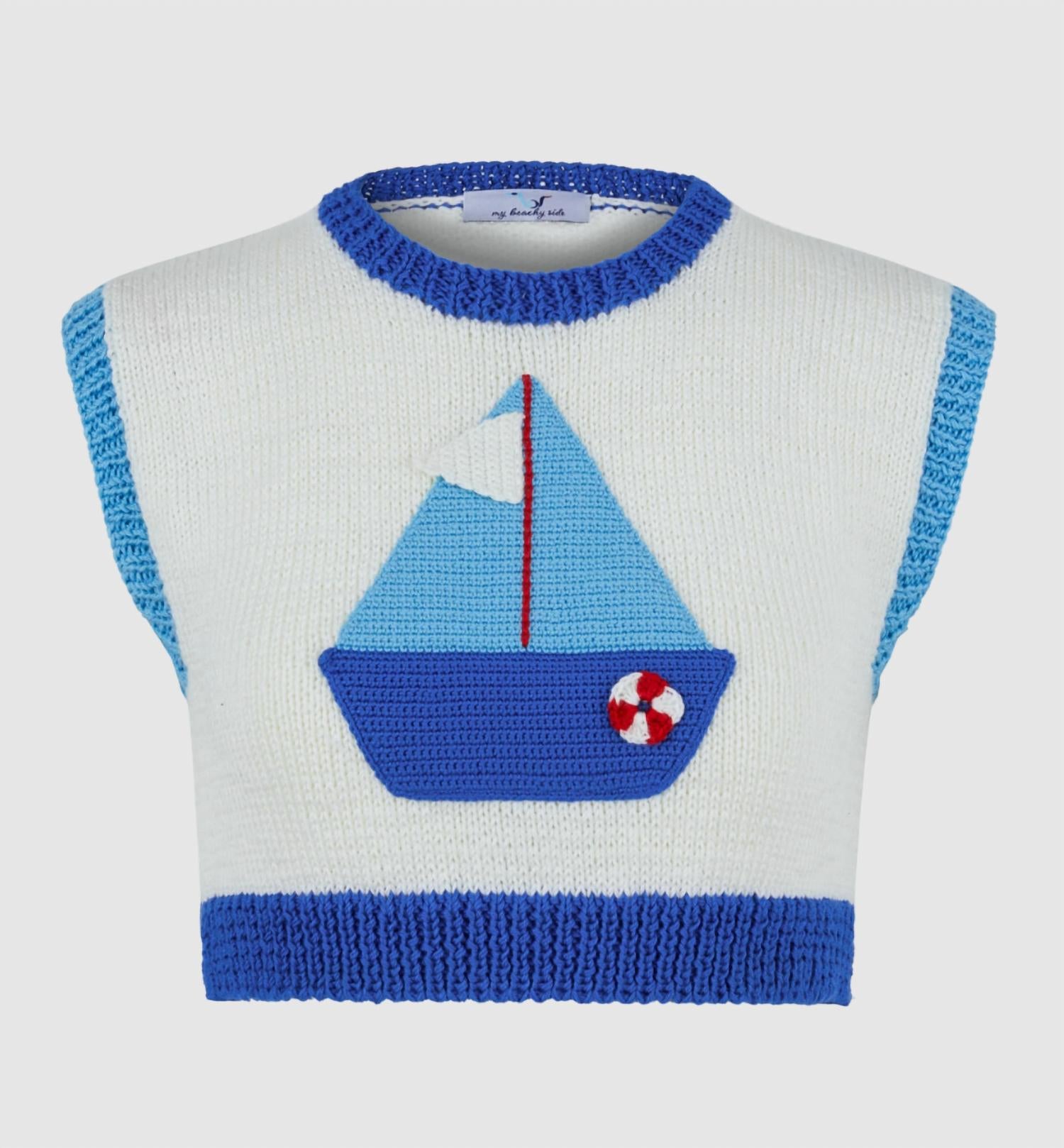 My Beachy Side - Bateau Hand Crochet Crop Top
