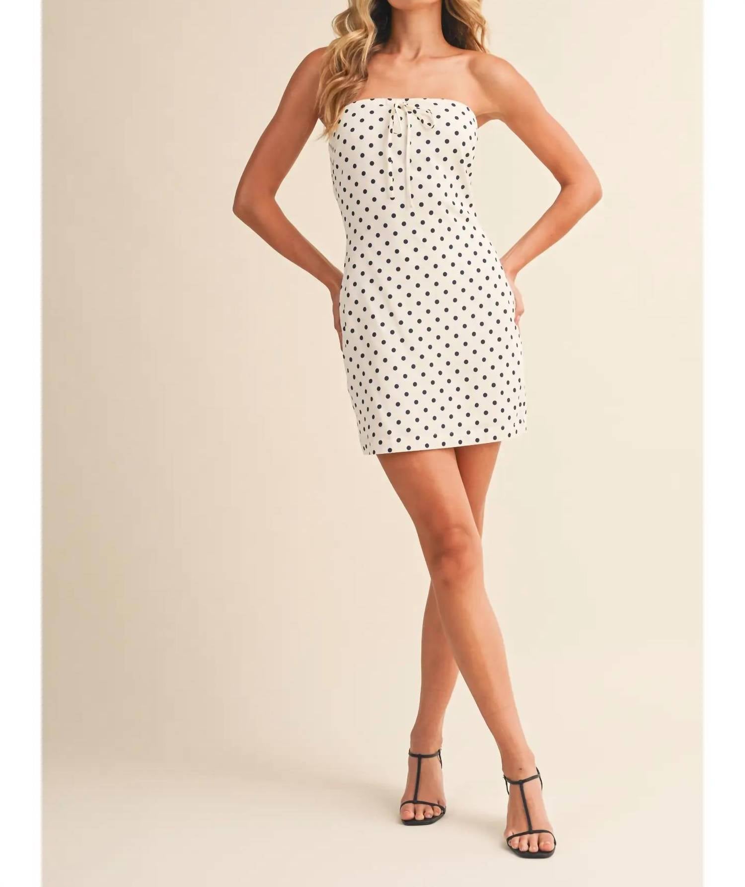 Klesis - Monroe Polka Dot Strapless Mini Dress