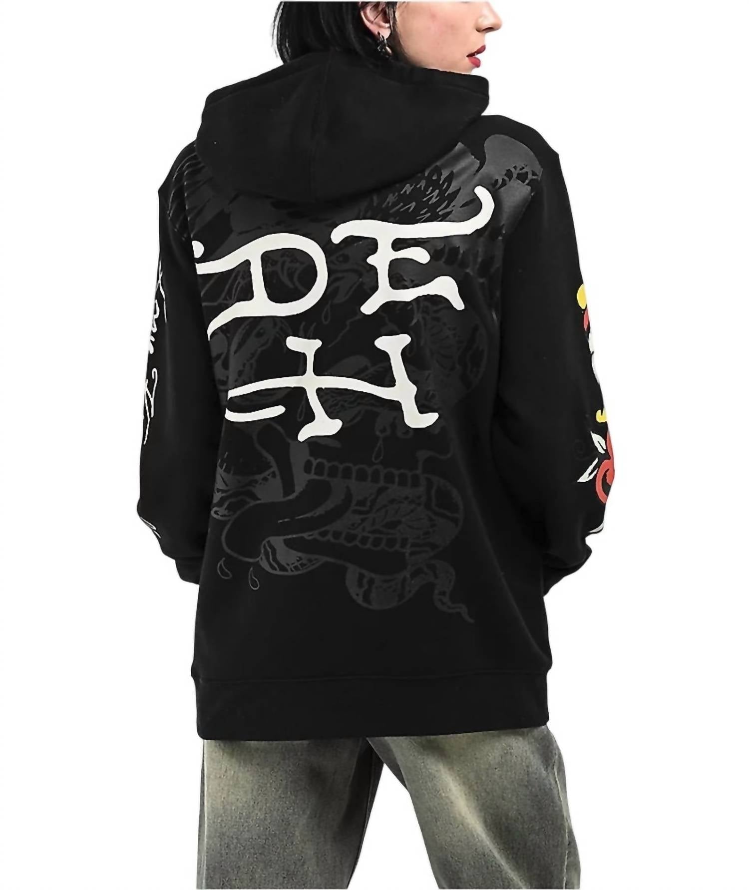 Ed Hardy - Tiger Head Rhinestone Hoodie