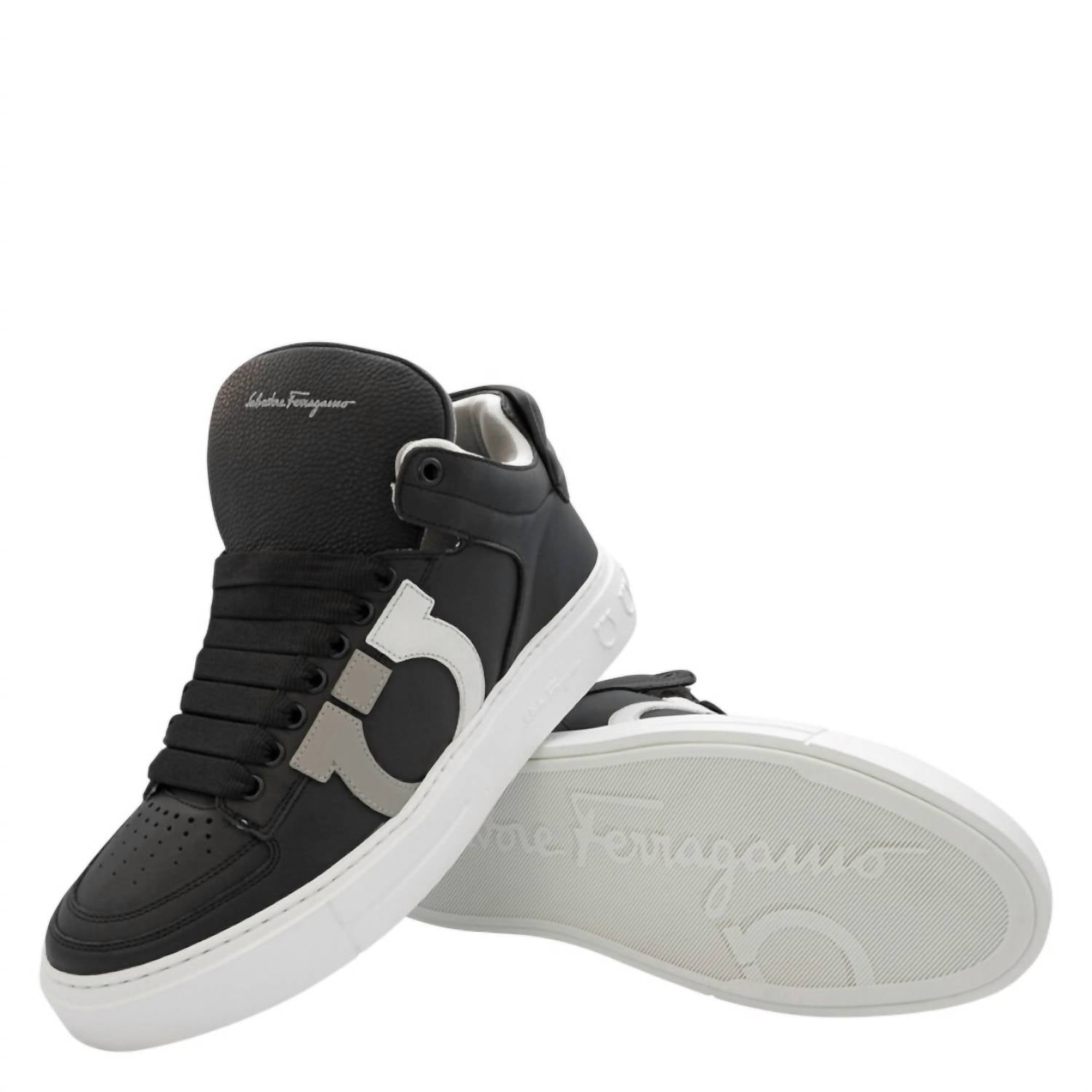 Salvatore Ferragamo - Men's Gancini High-top Calf Leather Sneakers