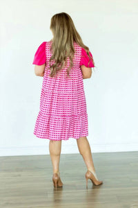 Grace + Emma - Gingham Button Up Midi Dress