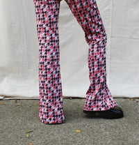 Fate - Feel Fancy Houndstooth Jacquard Front Slit Pants