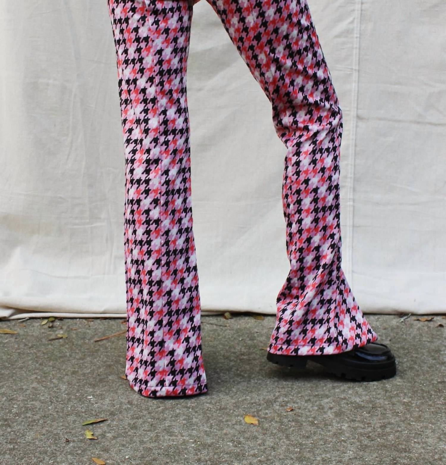 Fate - Feel Fancy Houndstooth Jacquard Front Slit Pants