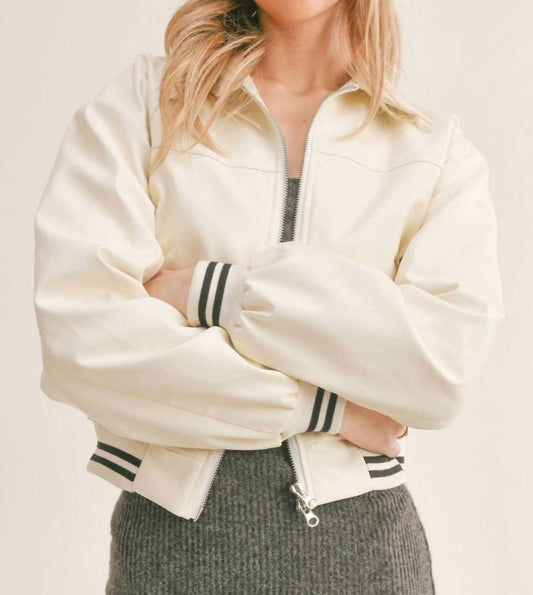 Miranda Vegan Leather Varsity Jacket