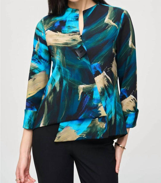 Joseph Ribkoff - Silky Knit Abstract Print Swing Jacket