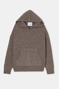 CLOSED Alpaca Wool Mix Hoodie in clay beige - women's top - view 7