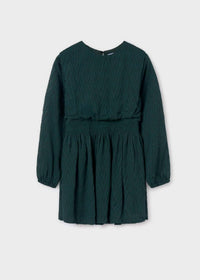 Mayoral Chevron Print Dress in green - kids' dress - alternate view