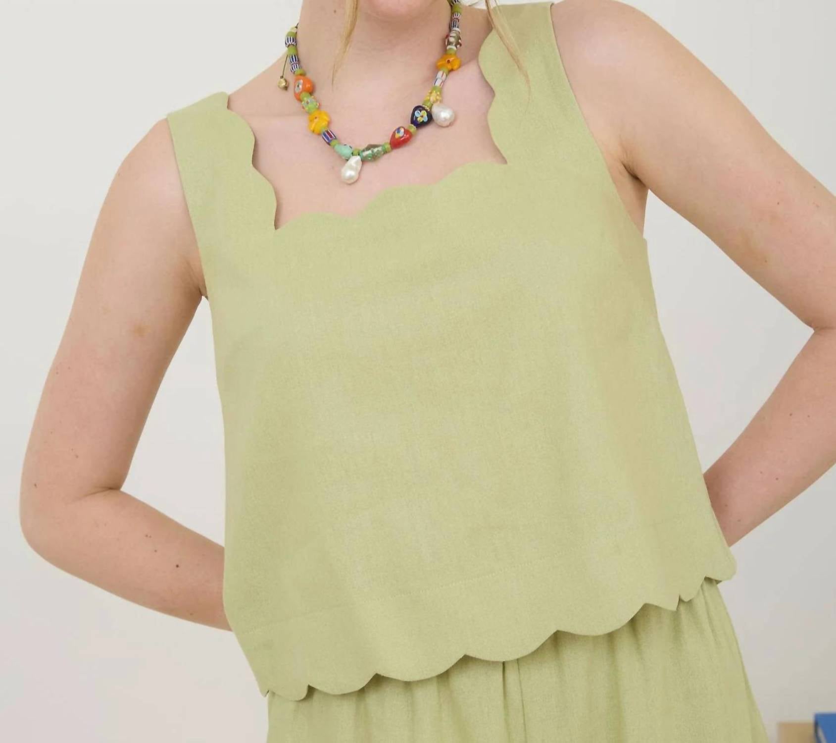 Blu Pepper - Stephanie Trim Woven Tank And Short Set