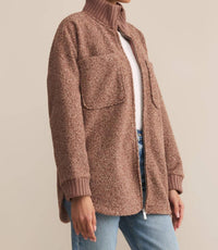 Z Supply Downhill Collared Jacket in coconut - women's jacket - detail view