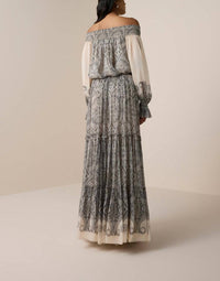 Hemant & Nandita - Chavi Smocked Detail Maxi Dress