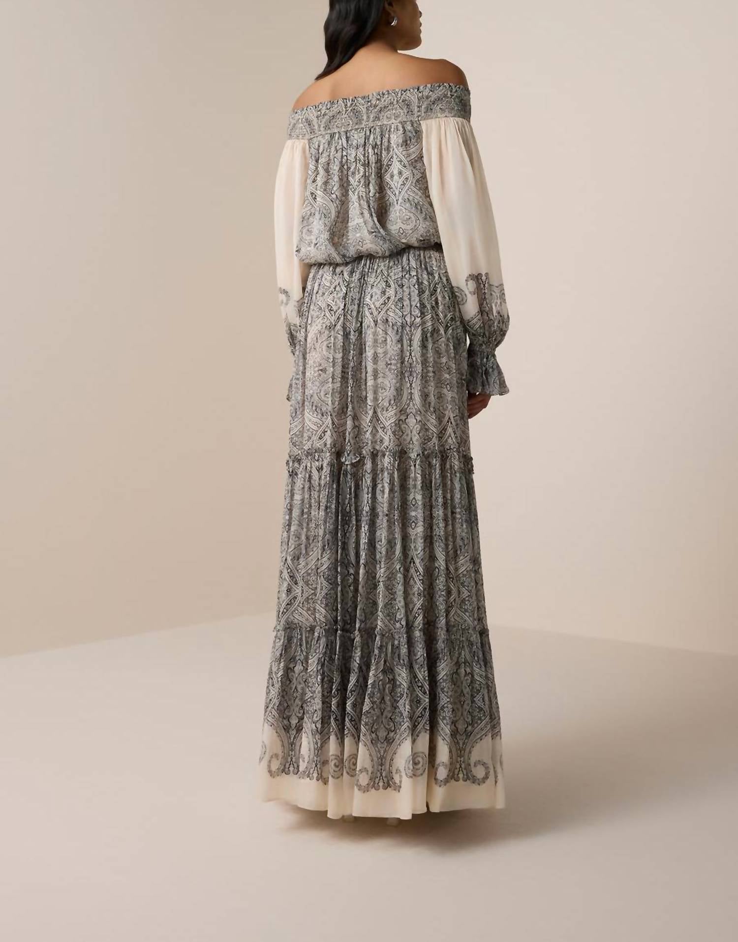 Hemant & Nandita - Chavi Smocked Detail Maxi Dress