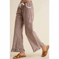 So Me - Gingham & Lace Ruffle Pant