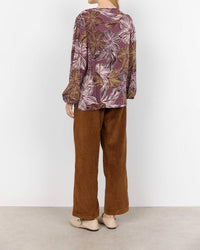 Soya Concept - Wine Floral Swing Blouse