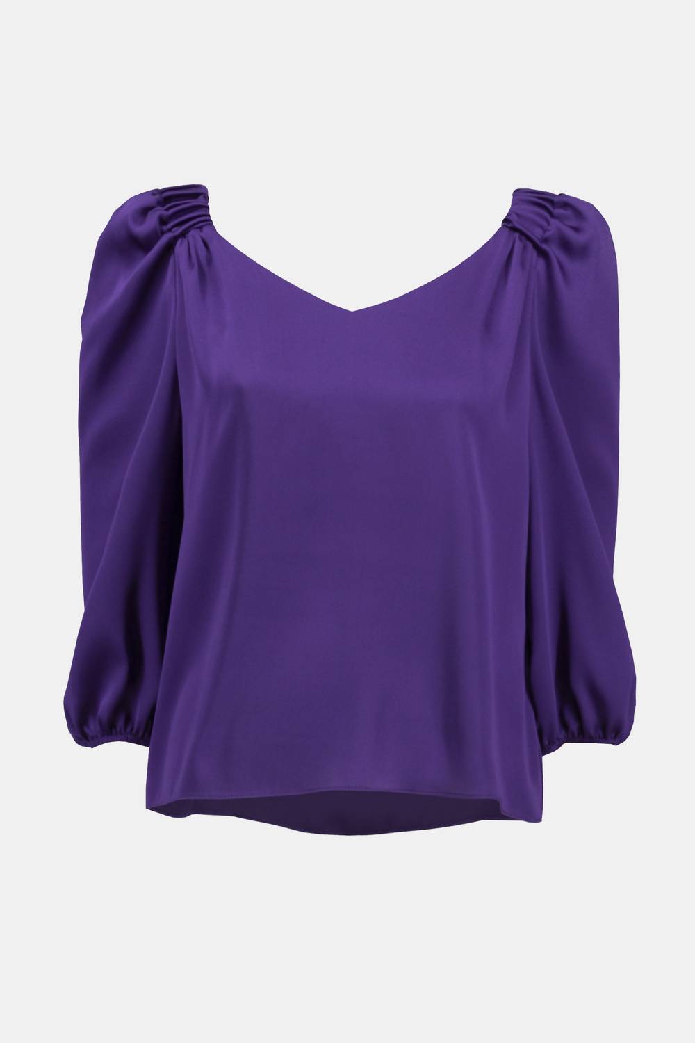 Joseph Ribkoff - Scoop V-neck Long Sleeve Blouse