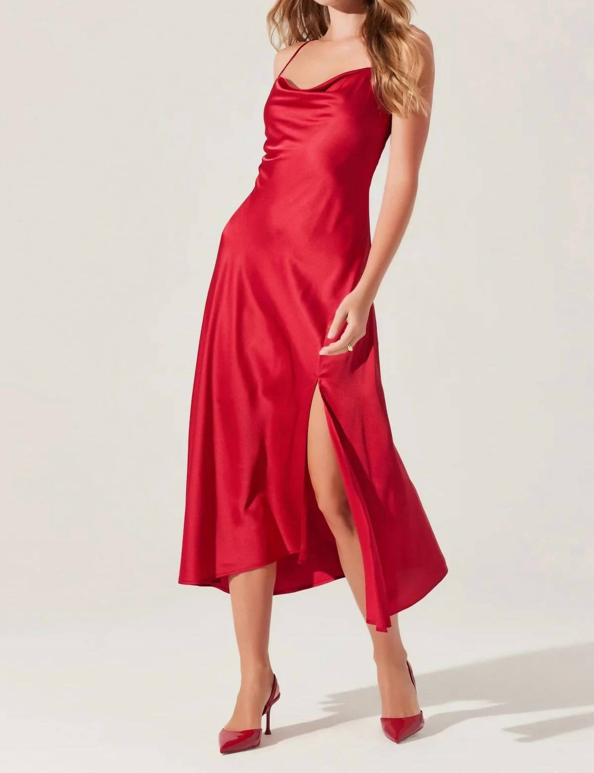 Astr - Gaia Cowl Neck Midi Dress