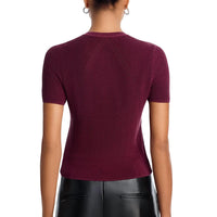 Rag & Bone Dina Short Sleeve Cardigan in prune - women's cardigan - alternate view