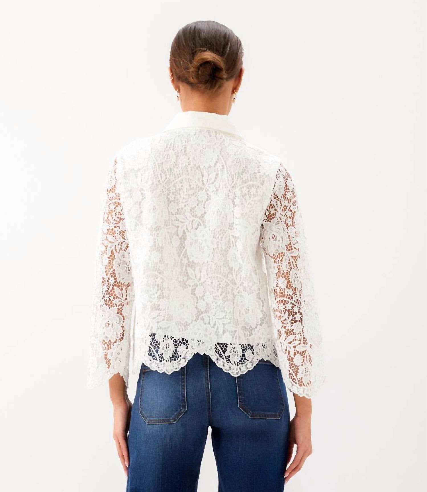 Karen Kane - Lace Button Down Soft Jacket