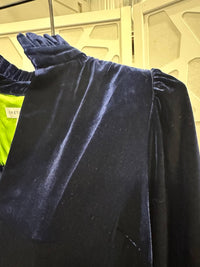 Gretchen Scott - Ruffle Neck Velvet Tunic Top