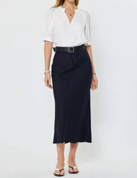 Current Air - Crystal Linen Blend Midi Skirt
